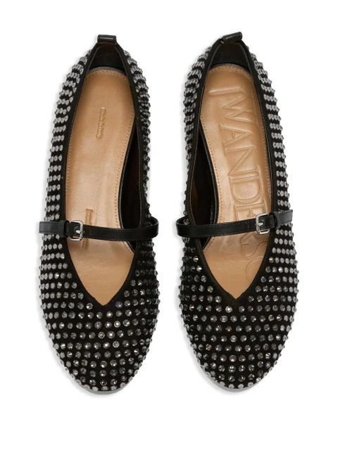 JW Anderson crystal-embellished ballerina shoes - Black
