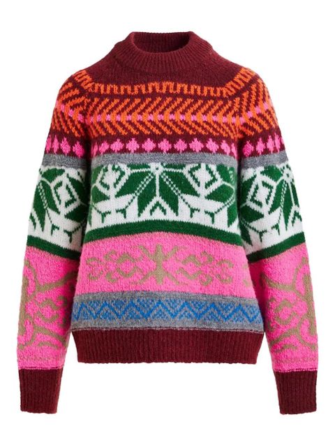 Essentiel Antwerp Irelando geomwtric-pattern sweater - Pink - zdjęcie produktu nr 1