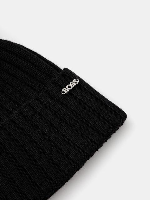 BOSS czapka wełniana kolor czarny 50545781 - zdjęcie produktu nr 2