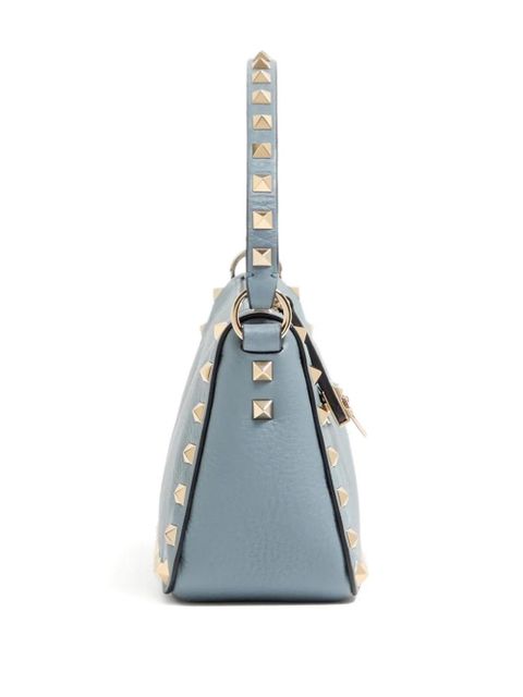Valentino Garavani small Rockstud grained shoulder bag - Blue