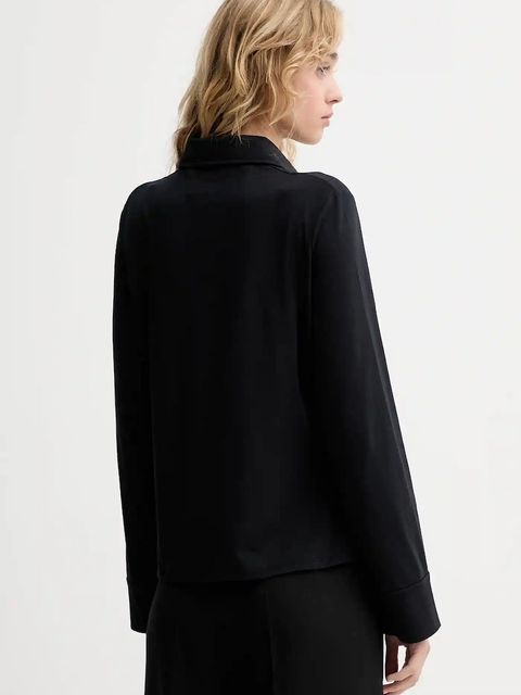 Marc O'Polo koszula damska kolor granatowy regular z kołnierzykiem klasycznym 508200152201 - zdjęcie produktu nr 2