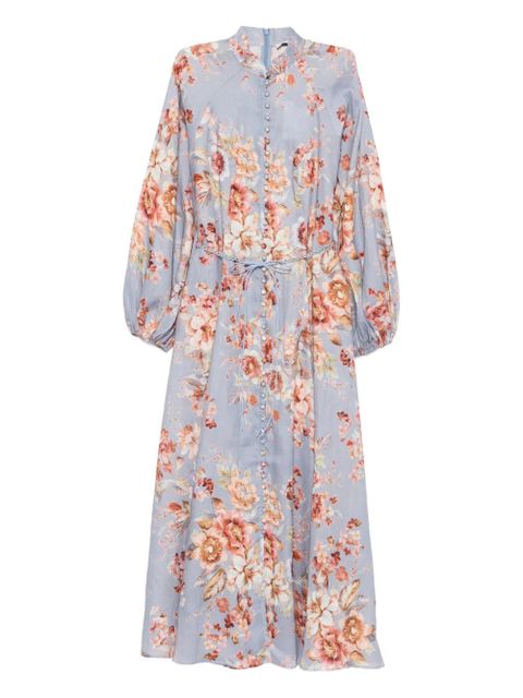 ZIMMERMANN Awaken Billow floral midi dress - Blue - zdjęcie produktu nr 1