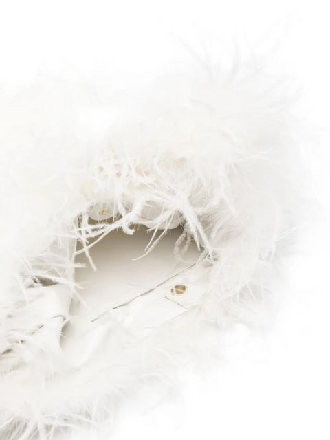 Yves Salomon feather shoulder bag - White
