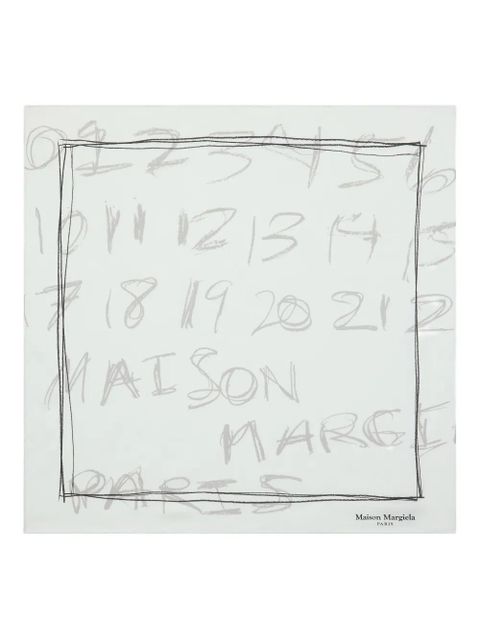 Maison Margiela Number Print Silk Scarf - White - zdjęcie produktu nr 1