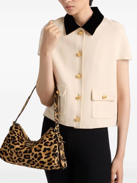 Prada velvet-collar jacket - Neutrals
