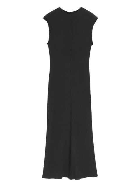 AMI Paris raw-edge sleeveless long dress - Black - zdjęcie produktu nr 1