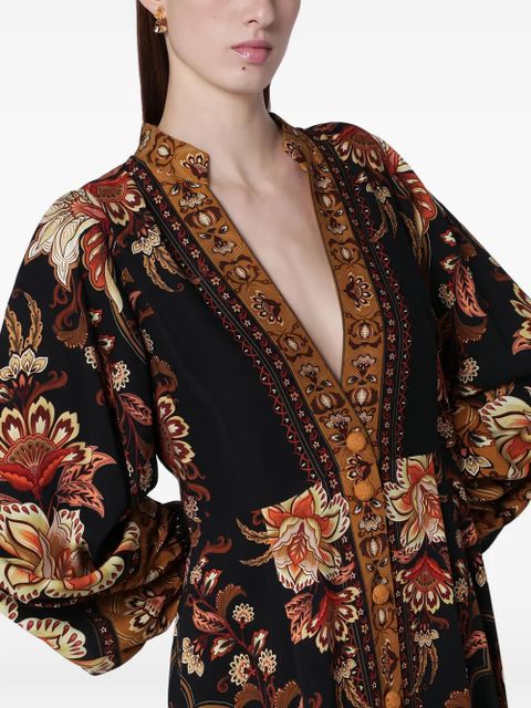 FARM Rio V-neck floral-pattern maxi dress - Black