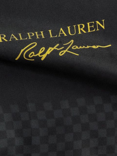 Polo Ralph Lauren chusta jedwabna damski kolor czarny wzorzysty 455P04667