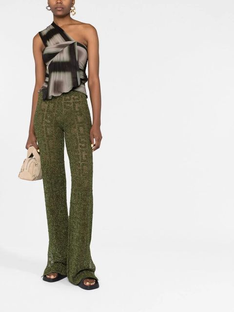 GCDS logo-print high waist trousers - Green - zdjęcie produktu nr 2