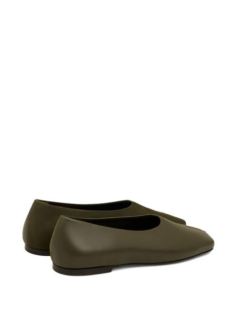 AMI Paris leather two-tone ballet flats - Green