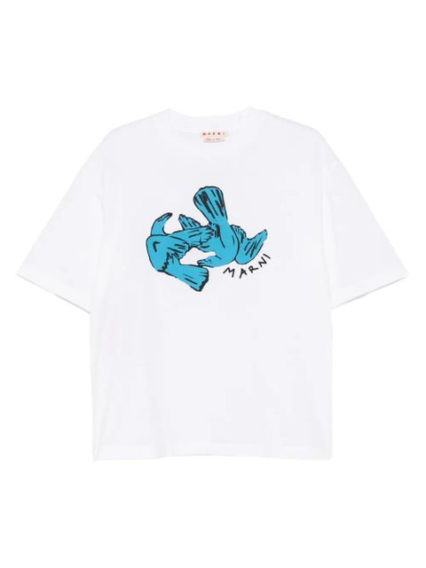 Marni bird-print T-shirt - White - zdjęcie produktu nr 1