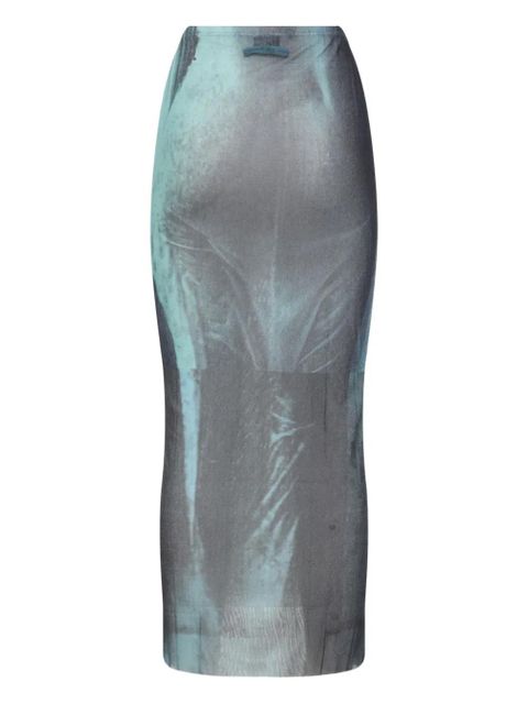 Jean Paul Gaultier Water print long skirt - Blue - zdjęcie produktu nr 2