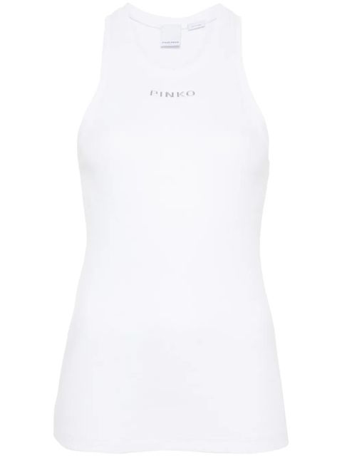 PINKO logo ribbed tank top - White - zdjęcie produktu nr 1