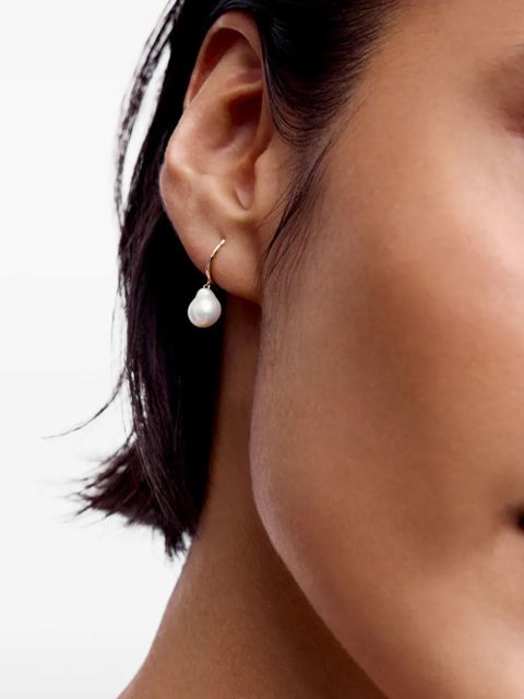 Monica Vinader 14K yellow gold small baroque pearl huggie earrings