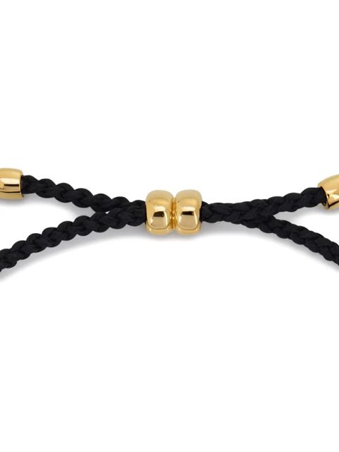 Monica Vinader 18K gold-vermeil pear-diamond cord bracelet - Black