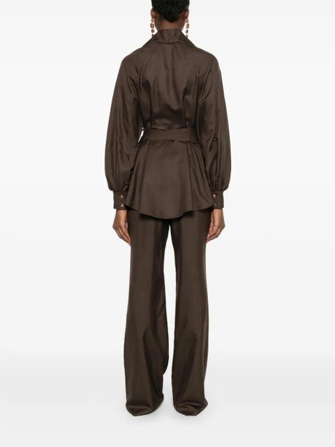 ZIMMERMANN tie-waist shirt - Brown