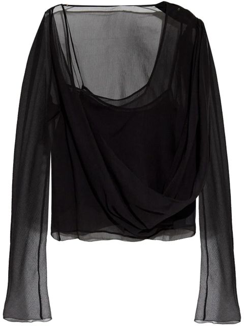 Cult Gaia sheer blouse - Black - zdjęcie produktu nr 1