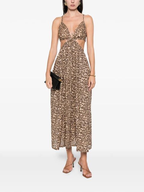 ZIMMERMANN Wanderlust braid-trim midi dress - Brown - zdjęcie produktu nr 2