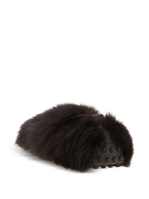 Tod's Gommino sheep fur loafers - Brown