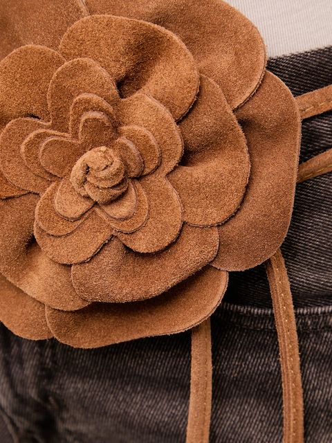 Answear.LAB pasek zamszowy damski kolor brązowy