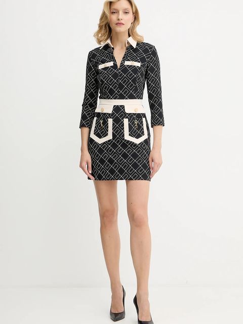 Elisabetta Franchi sukienka kolor czarny mini prosta ABS0156E2 - zdjęcie produktu nr 2