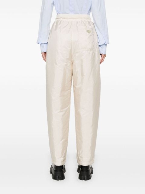 Prada enamel triangle-logo trousers - Neutrals