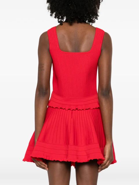 Maje ruffled ribbed top - Red