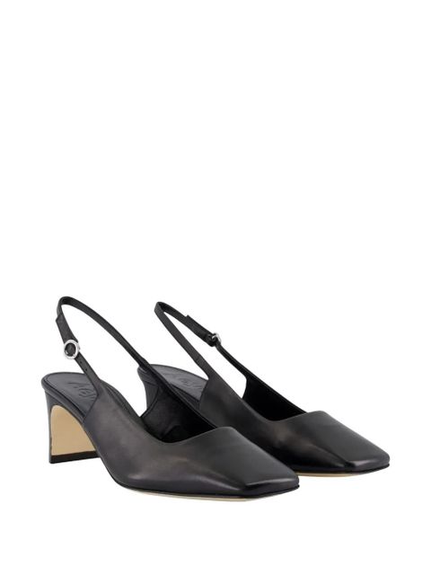 Aeyde Liza square-toe leather pumps - Black - zdjęcie produktu nr 2
