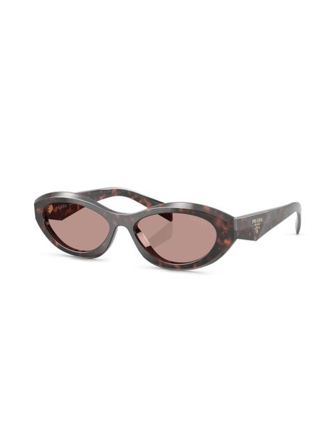 Prada Eyewear tortoiseshell-effect oval sunglasses - Brown - zdjęcie produktu nr 2