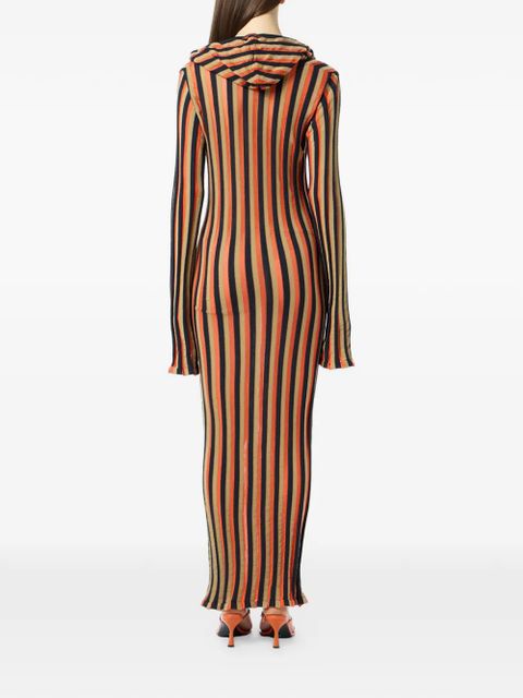 Blumarine striped hooded dress - Black