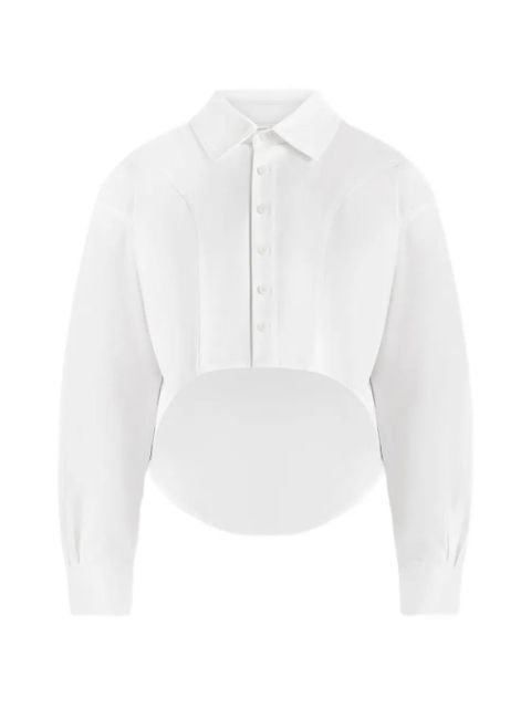 Manière De Voir Eleni balloon-sleeves cropped shirt - White - zdjęcie produktu nr 1
