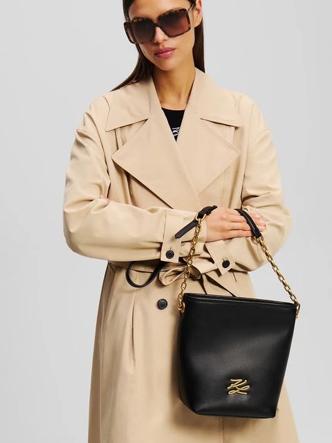 Karl Lagerfeld torebka skórzana K/AUTOGRAPH kolor czarny A2W30201