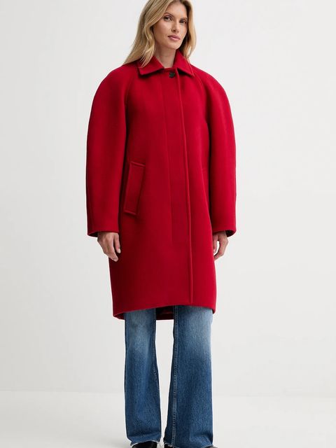 Filippa K płaszcz z dodatkiem wełny kolor czerwony 31614 - zdjęcie produktu nr 1