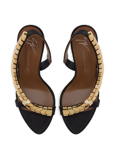 Giuseppe Zanotti 105mm Dafne satin slingback sandals - Black