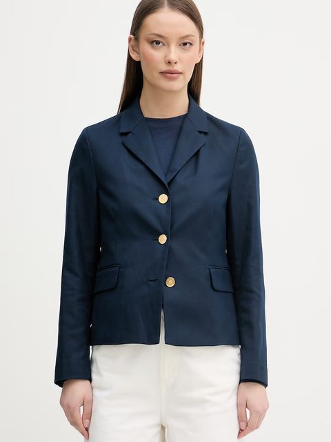 Tommy Hilfiger marynarka jednorzędowa damska z dodatkiem lnu - zdjęcie produktu nr 1