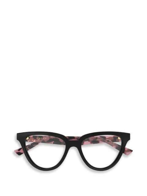 Gucci Eyewear cat-eye tortoiseshell-effect glasses - Black - zdjęcie produktu nr 1