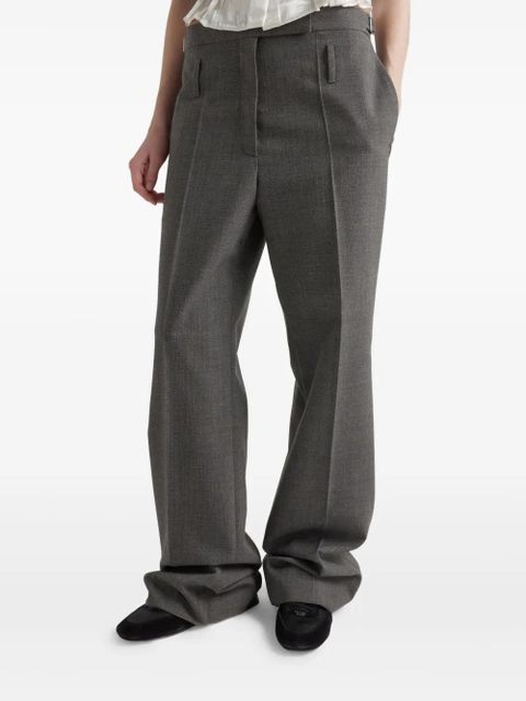 Prada belted wool tailored trousers - Grey