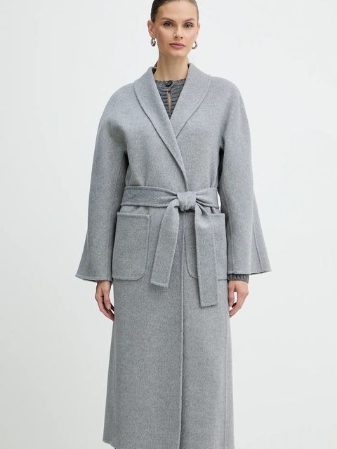 Luisa Spagnoli płaszcz wełniany kolor szary 542325