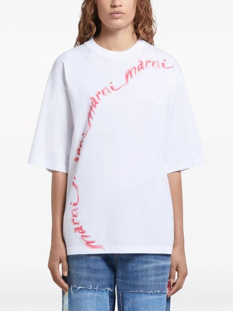 Marni logo-print cotton T-shirt - White