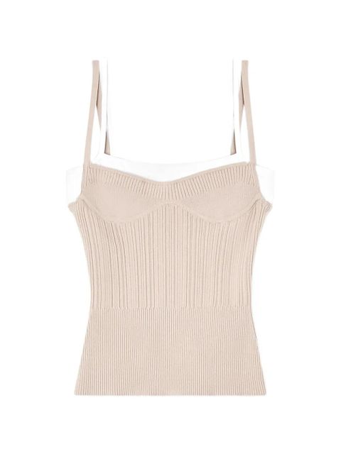 Diesel ribbed strap T-shirt - Neutrals - zdjęcie produktu nr 1
