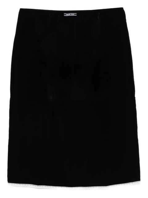 Prada velvet midi skirt - Black - zdjęcie produktu nr 1