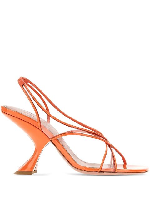 Amina Muaddi 90mm leather heeled pumps - Orange - zdjęcie produktu nr 1