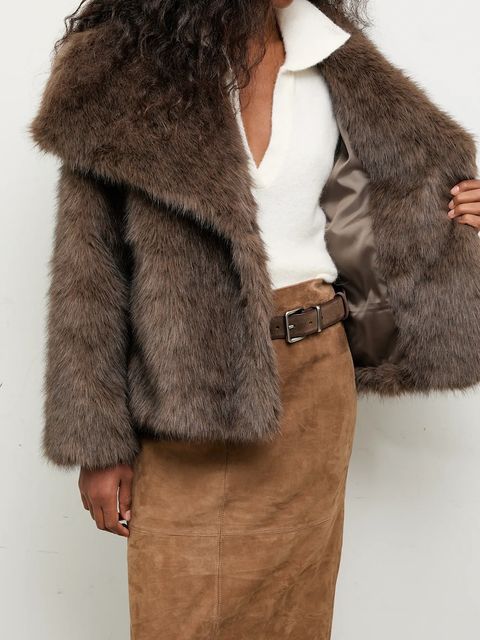 Answear.LAB kurtka kolor brązowy przejściowa