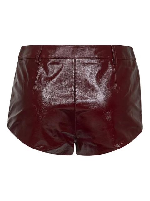Self-Portrait craqué leather shorts - BURGUNDY - zdjęcie produktu nr 2