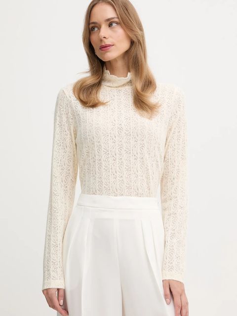 United Colors of Benetton sweter damski kolor beżowy lekki z półgolfem 5W77DQ0AT - zdjęcie produktu nr 1