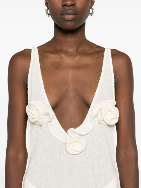 Magda Butrym floral-appliqué maxi dress - Neutrals