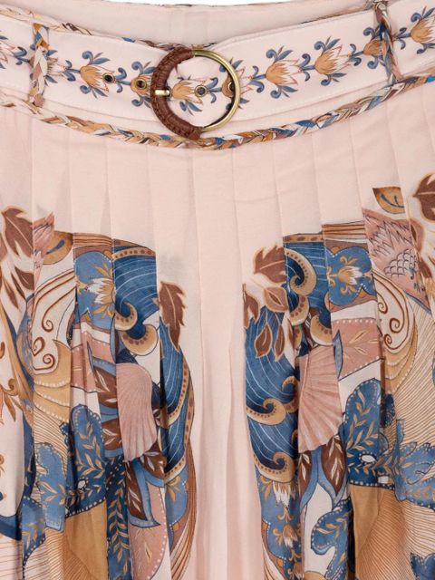 FARM Rio pleated belted maxi skirt - Pink
