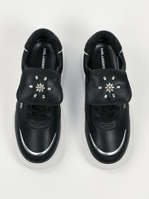 Karl Lagerfeld sneakersy skórzane ANAKAPRI damskie kolor czarny KL63519S