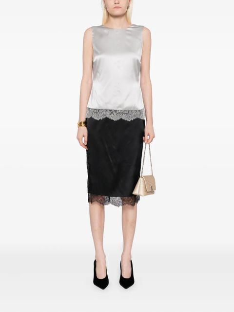 TOM FORD lace-trimmed sleeveless top - Silver