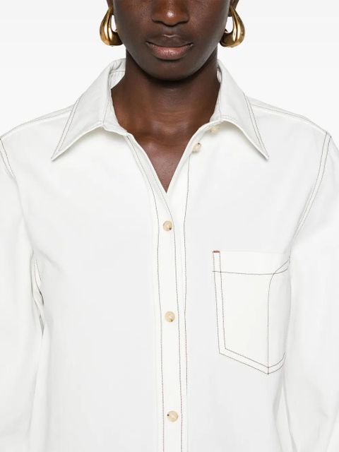 TOTEME contrast-stitching organic cotton shirt - White